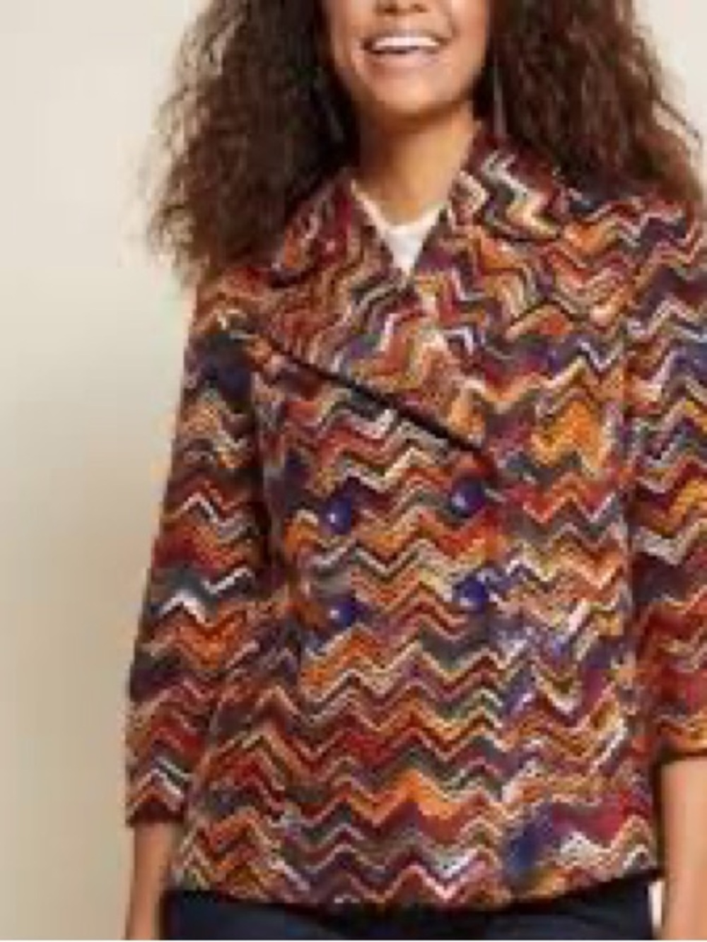 ModCloth Better When Bolder Multicolor Chevron Knit Women's Coat SZ 1X NWOT